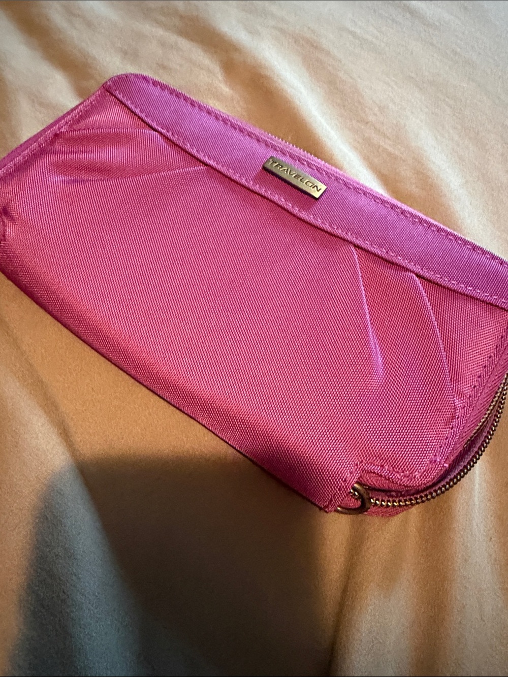 Travelon Hot Pink Zip-Around Wristlet Wallet